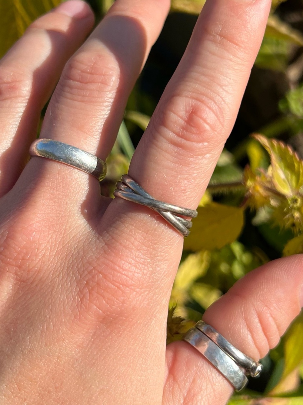 Vtg 925 Interlocking Rings - Picture 2 of 10